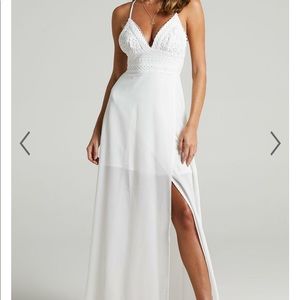SHOWPO RUNNING FREE MAXI DRESS IN WHITE